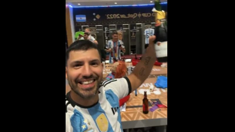France-Argentine: Agüero déchaîné, la chenille, chants à gogo, l’énorme fiesta dans le vestiaire argentin
