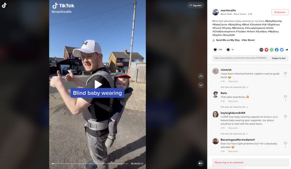 Né aveugle ce papa partage son quotidien avec son fils malvoyant sur TikTok