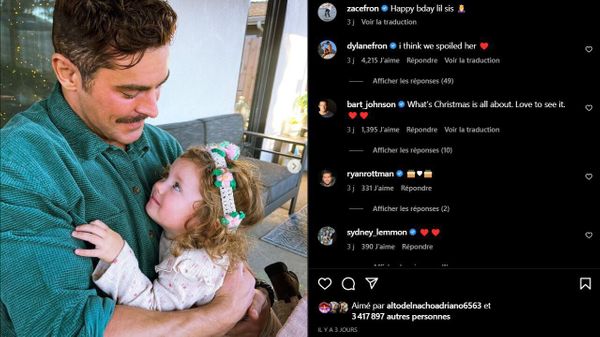 Zac Efron grand frère : il partage une photo craquante avec sa petite soeur de 3 ans