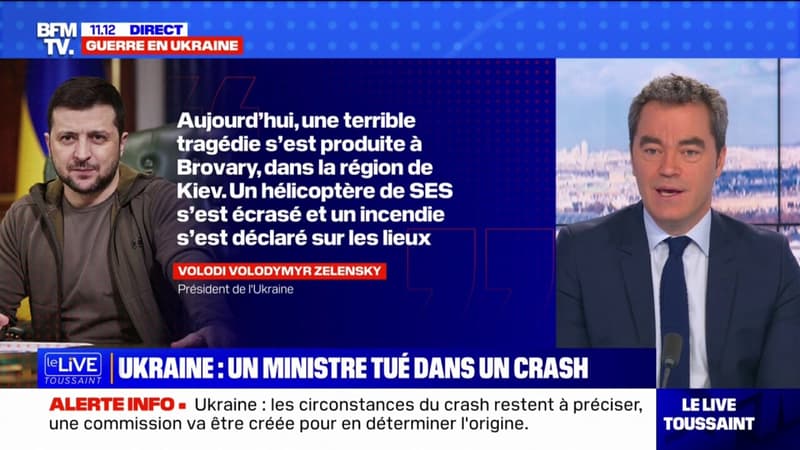 Crash d’un hélicoptère près de Kiev: Zelensky déplore “une terrible tragédie”