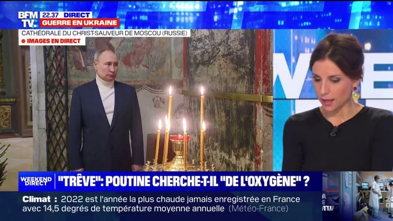Vladimir Poutine assiste à la messe du Noël orthodoxe