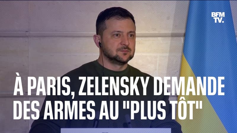 À Paris, Volodymyr Zelensky demande des avions et de l’armement lourd le “plus tôt” possible