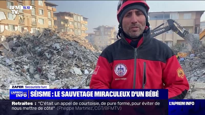 “En m’attrapant le doigt, j’ai eu le sentiment qu’il me disait merci”: le témoignage du secouriste qui a sauvé un bébé après les séismes en Turquie