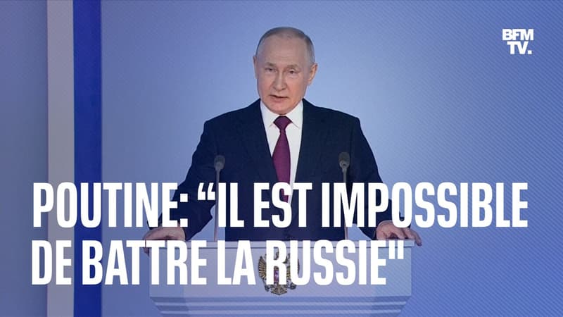 “Impossible de battre la Russie”: les mots de Poutine, un an après le début de la guerre en Ukraine