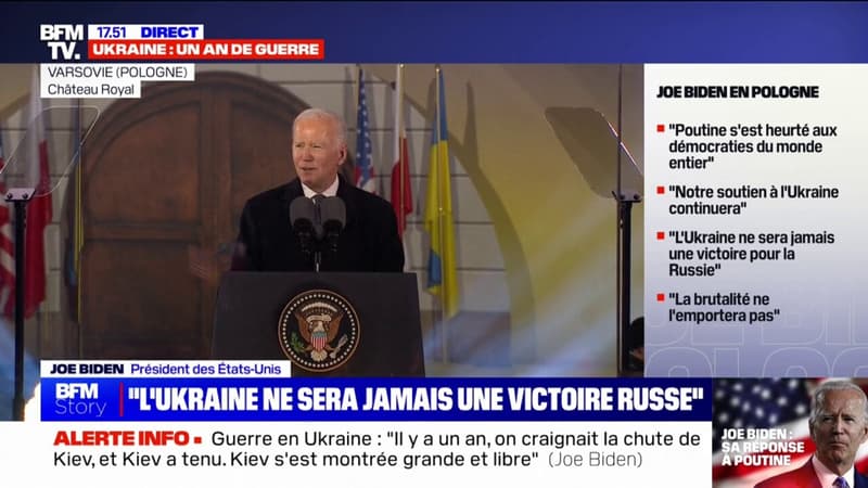 Joe Biden à Varsovie: “Cette guerre (en Ukraine) n’est pas une nécessité, elle est une tragédie”