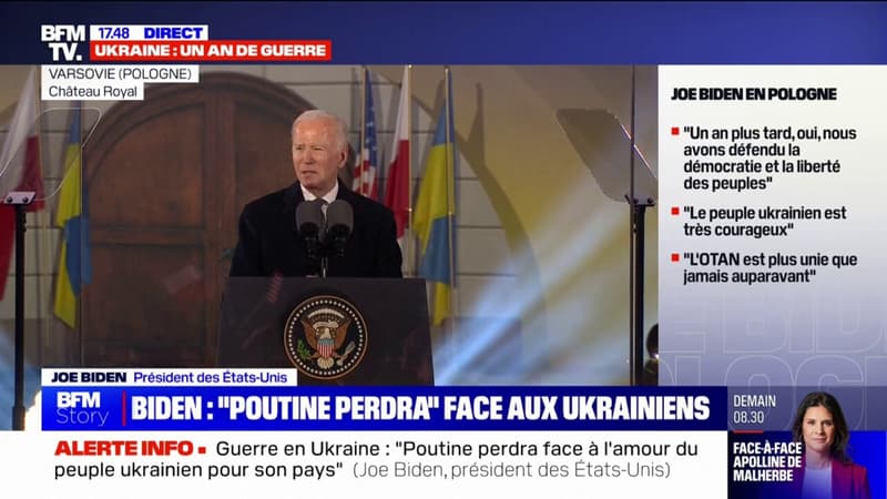 Joe Biden à Varsovie: “L’Ukraine ne sera jamais une victoire pour la Russie”