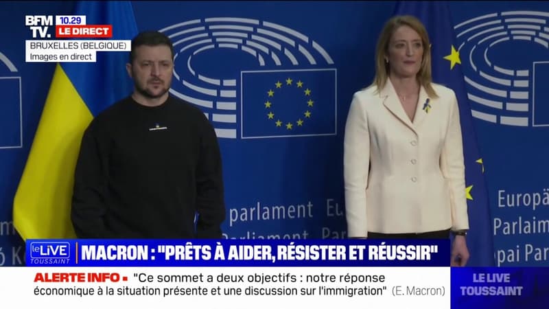 L’hymne européen retentit à l’arrivée de Volodymyr Zelensky à Bruxelles