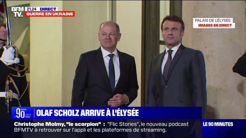 Olaf Scholz arrive à l’Élysée pour rencontrer Volodymyr Zelensky