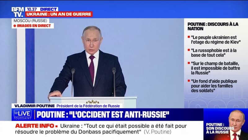 Pour Vladimir Poutine, “l’Occident n’est parvenu à rien et ne parviendra à aucun de ses objectifs”