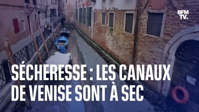 Sécheresse: à Venise, les canaux sont à sec à cause d’une marée basse d’une durée exceptionnelle