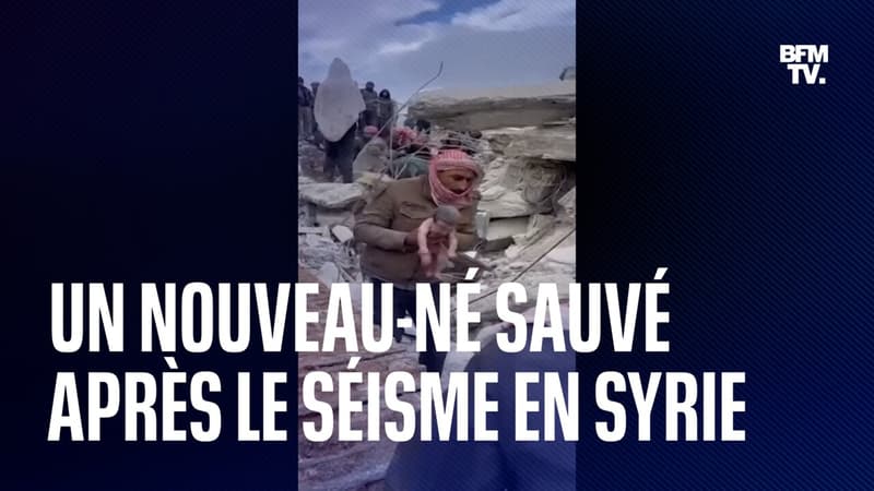 Séisme en Syrie: le sauvetage miraculeux d’un bébé, encore attaché par le cordon à sa mère