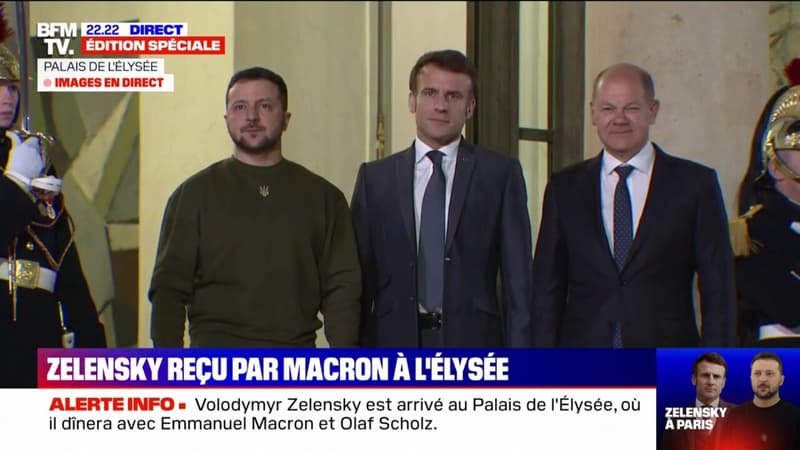 Volodymyr Zelensky accueilli par Emmanuel Macron à l’Élysée