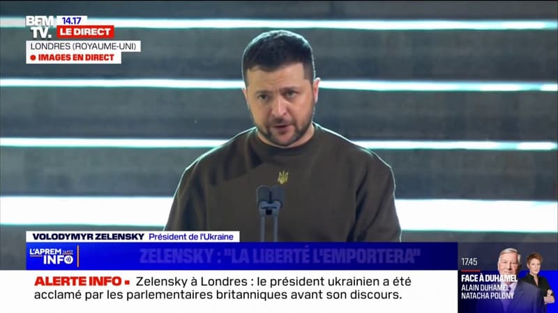 Volodymyr Zelesnky devant le Parlement britannique: “Le monde a besoin de la Grande-Bretagne”