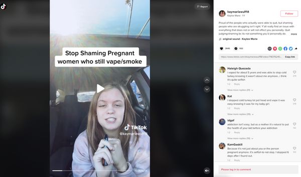 Elle continue de vapoter pendant sa grossesse et s’attire les foudres des internautes