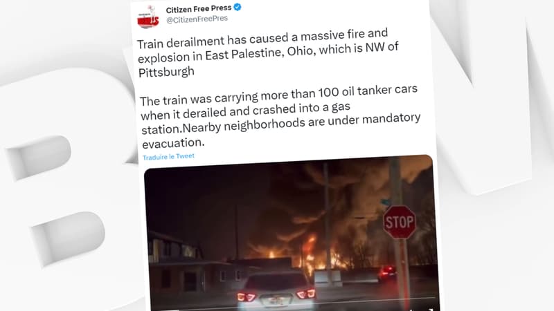 États-Unis: un train en feu après avoir déraillé dans l’Ohio, 5000 personnes à l’isolement