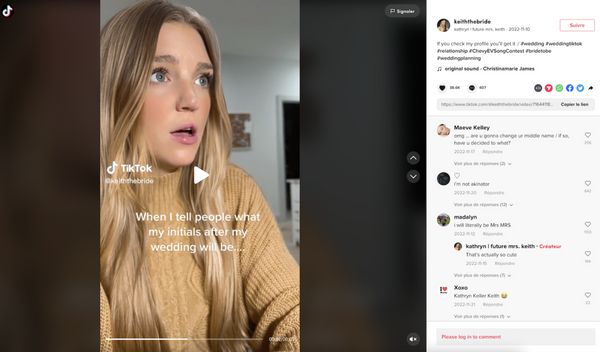 Sur le point de se marier elle réalise que ses initiales seront offensantes