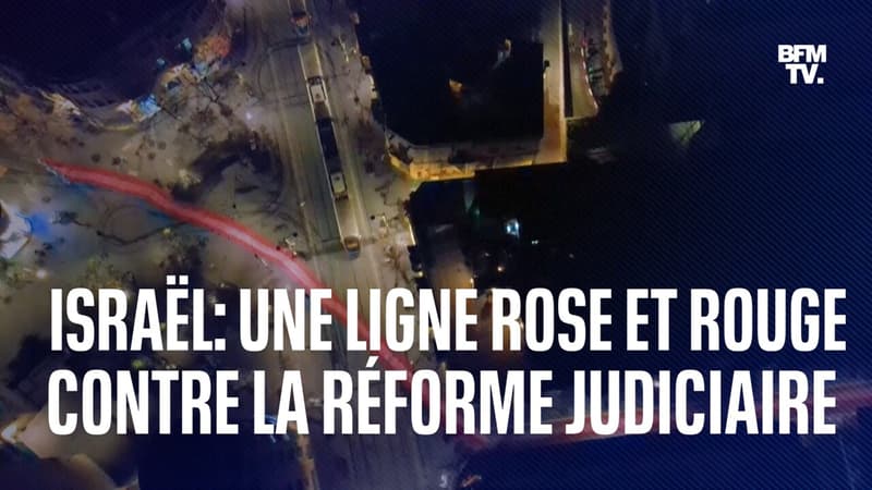 En Israël, une ligne rouge et rose pour s’opposer à la réforme judiciaire