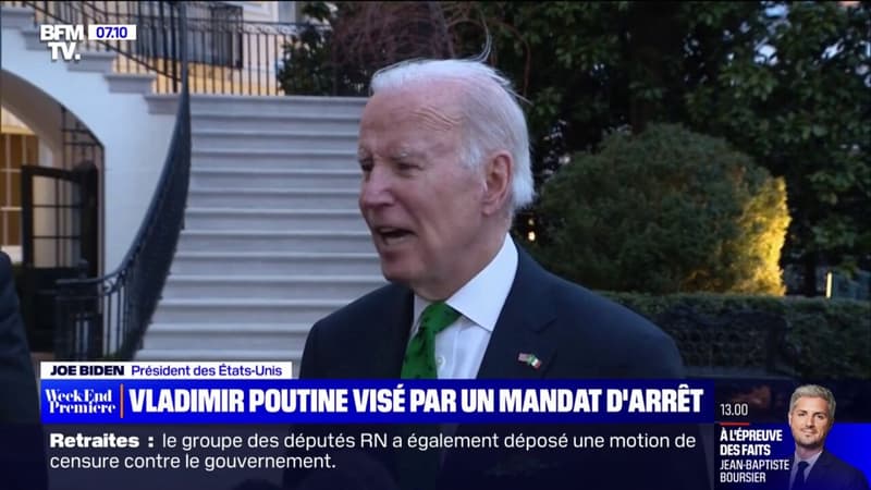 “Je pense que c’est justifié”: la réaction de Joe Biden au mandat d’arrêt international contre Vladimir Poutine
