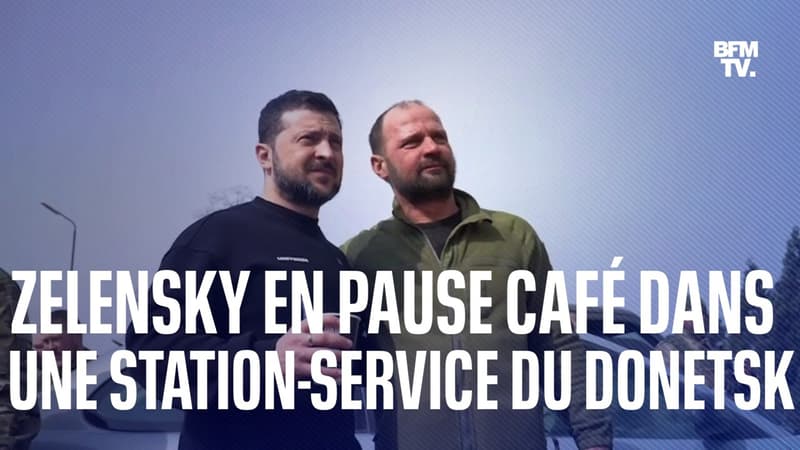 Volodymyr Zelensky s’octroie une pause dans une station-service dans la région de Donetsk