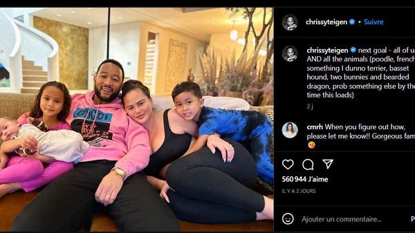 Chrissy Teigen : sa photo trop craquante avec son mari John Legend et ses enfants, dont le petit dernier