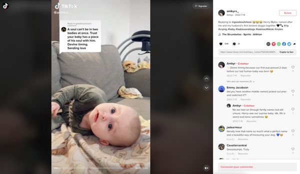 Elle prénomme son fils en hommage à son chien décédé et assume sa décision