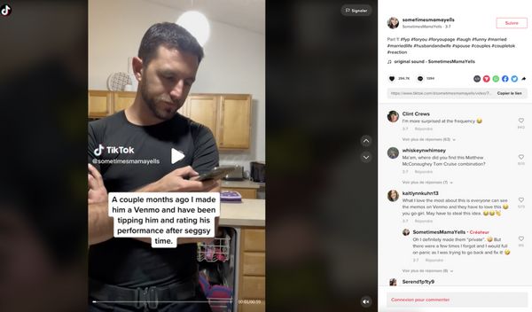 Sans le savoir, il recevait un pourboire de sa femme qui notait ses performances sexuelles