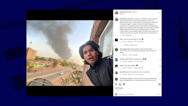 Soudan: un influenceur voyage bloqué à Khartoum en raison des combats entre l’armée et les paramilitaires