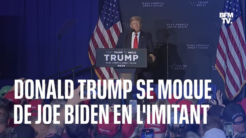 “Où est-ce que je vais?”: Donald Trump se moque de Joe Biden en l’imitant