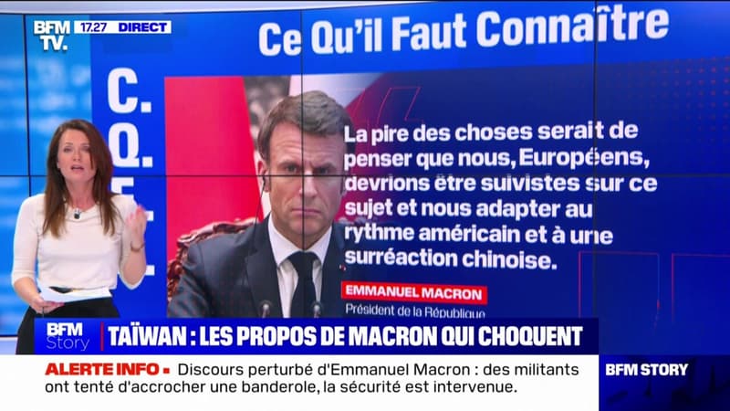 Taïwan: les propos d’Emmanuel Macron provoquent un tollé à l’étranger