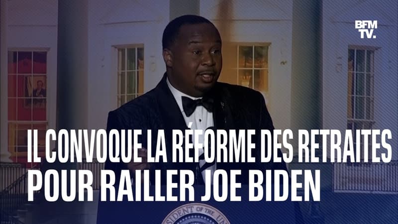 À la Maison Blanche, cet humoriste fait référence à la réforme des retraites en France pour railler l’âge de Joe Biden