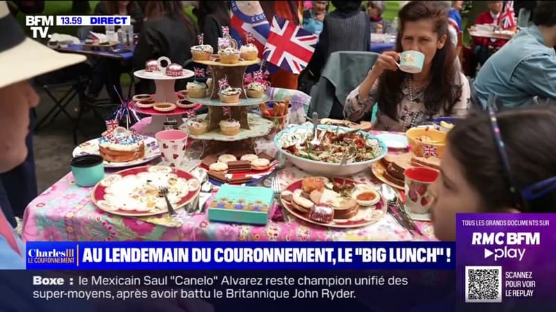 Gâteaux, quiches, biscuits, le “big lunch” bat son plein au lendemain du couronnement de Charles III