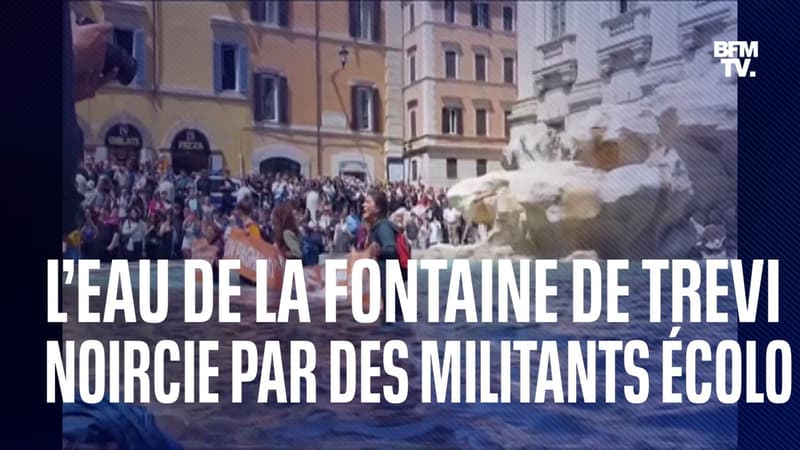 Italie: l’eau de la fontaine de Trevi noircie par des militants écologistes