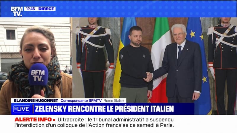 “L’Italie est pleinement aux côtés de l’Ukraine”: Zelensky accueilli par le président italien à Rome