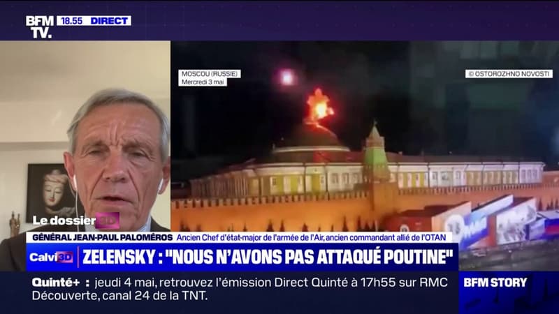 Pour le général Jean-Paul Paloméros (ancien Chef d’état-major de l’armée de l’air), l’explosion des drones au-dessus du Kremlin a tout d’un “montage” russe