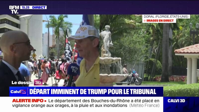 Comparution de Donald Trump: “Tout cela est inventé de toutes pièces”, estime un supporter de Donald Trump devant le tribunal de Miami