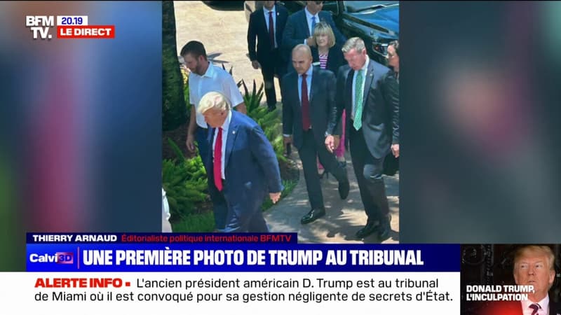 Comparution de Donald Trump: une première photo de l’ancien président au tribunal de Miami