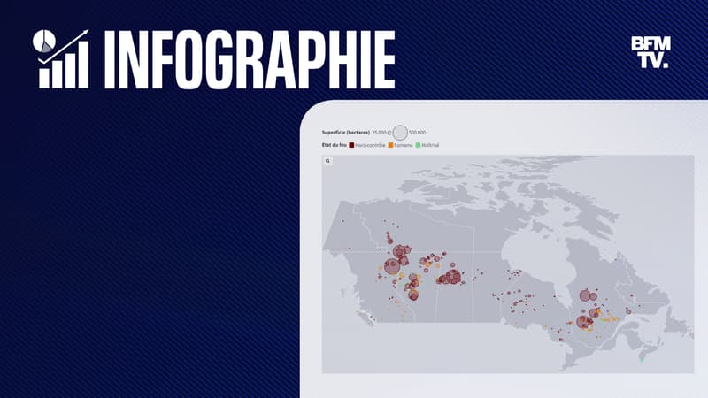CARTE. Incendies au Canada: des millions d’hectares brûlés, plus de 200 feux jugés “hors de contrôle”