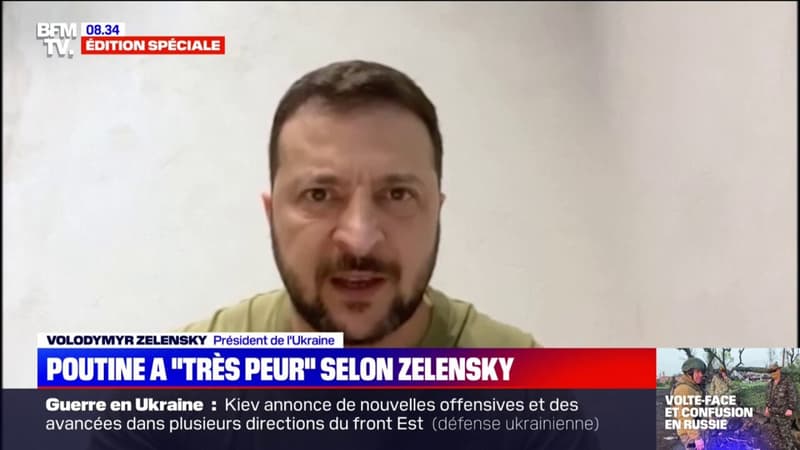 Rébellion de Wagner en Russie: Vladimir Poutine a “très peur”, selon Volodymyr Zelensky