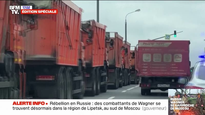 Rébellion de la milice Wagner: des camions remplis de sable acheminés jusqu’à Moscou bour barricader la capitale russe