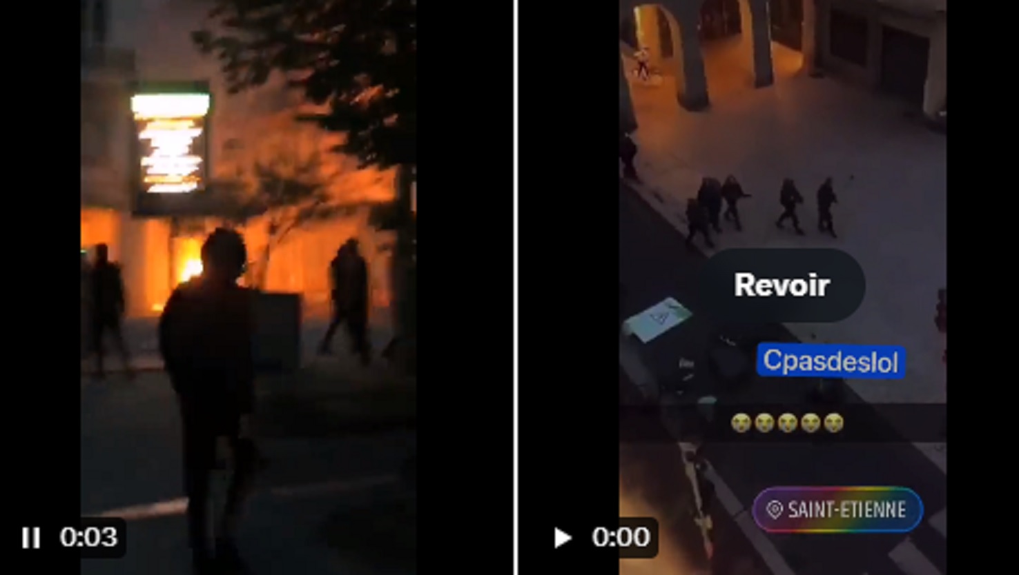 VIDEO CHOC – Situation chaotique à Saint-Etienne : Le centre-ville est en feu !