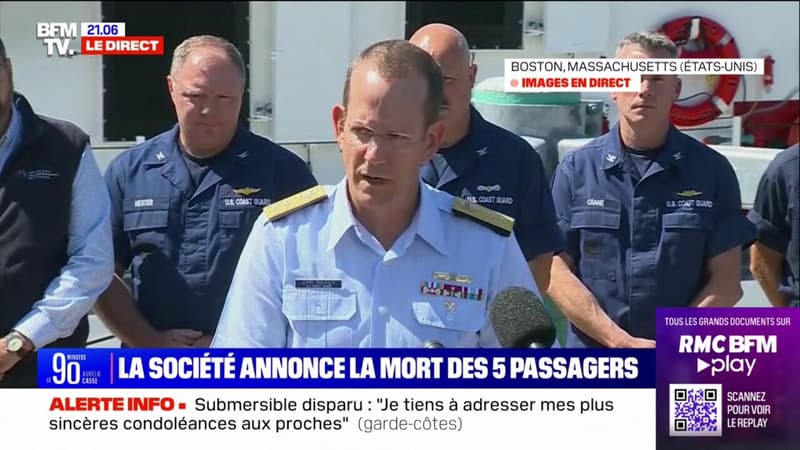 Submersible: “Les débris indiquent qu’il y a eu une implosion catastrophique du sous-marin”, selon les garde-côtes américains