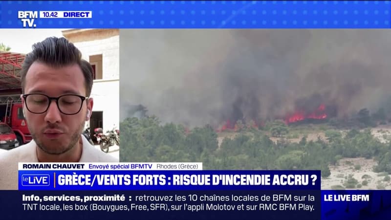 Incendie à Rhodes: la reprise des vents forts et les températures élevées inquiètent