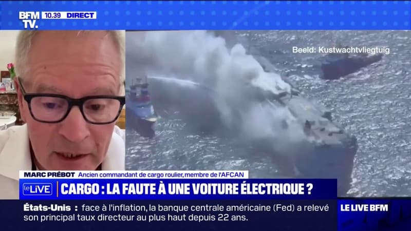 Incendie sur un cargo: “Les véhicules électriques, ça peut être l’élément déclencheur”, selon Marc Prébot, ancien commandant de cargo roulier