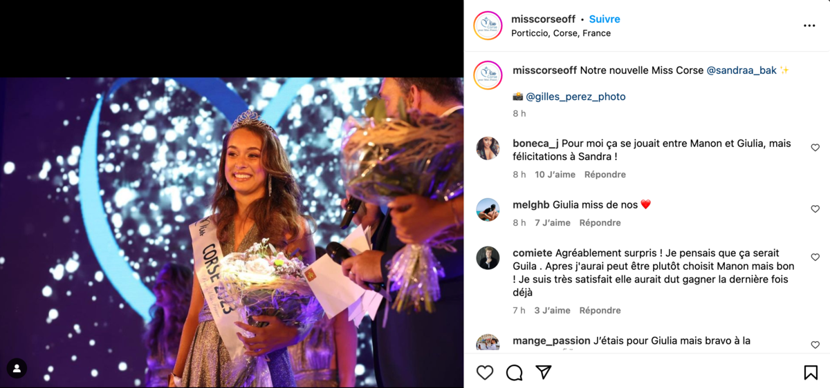 Miss France 2024 : qui est Sandra Bak, la sublime Miss Corse ?