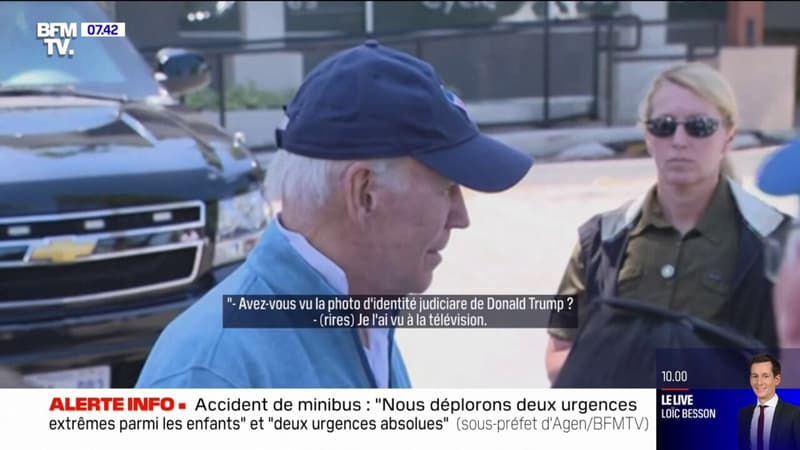 “Beau gosse”: Joe Biden réagit à la photo d’identité judiciaire de Donald Trump