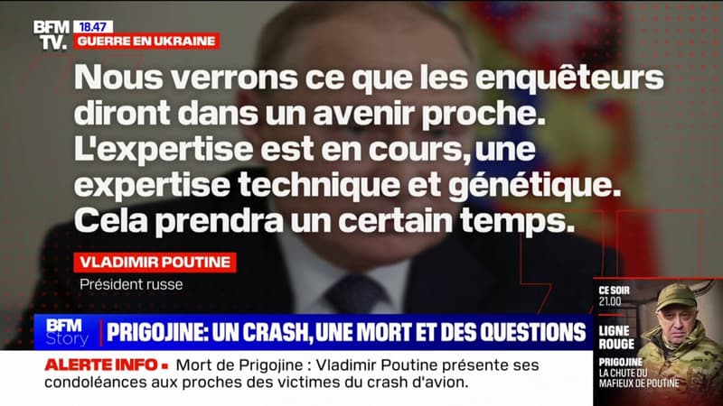Mort d’Evgueni Prigojine: Vladimir Poutine rend hommage à un homme “qui obtenait les résultats qu’il fallait”, mais qui a “commis de graves erreurs”
