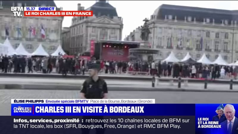 Bordeaux: le roi Charles III quitte la place de la Bourse en direction d’une forêt expérimentale située aux alentours de la métropole