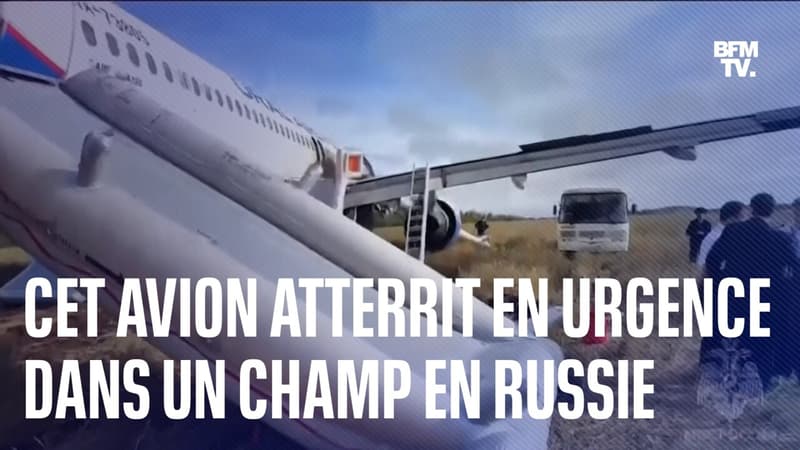 Cet avion atterrit en urgence dans un champ en Russie