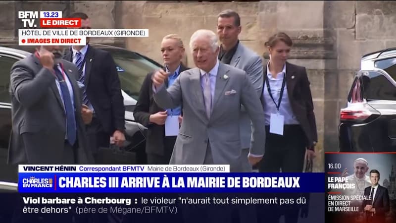 Charles III et Camilla sont arrivés à la mairie de Bordeaux où ils s’offrent un bain de foule