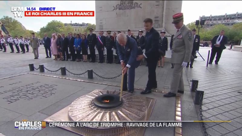 Charles III ravive la flamme du soldat inconnu sous l’Arc de Triomphe